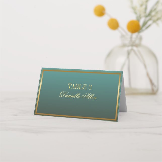 Klassiskt visitkort för kalk och Guld Elegant bröl Placeringskort (Framsida)