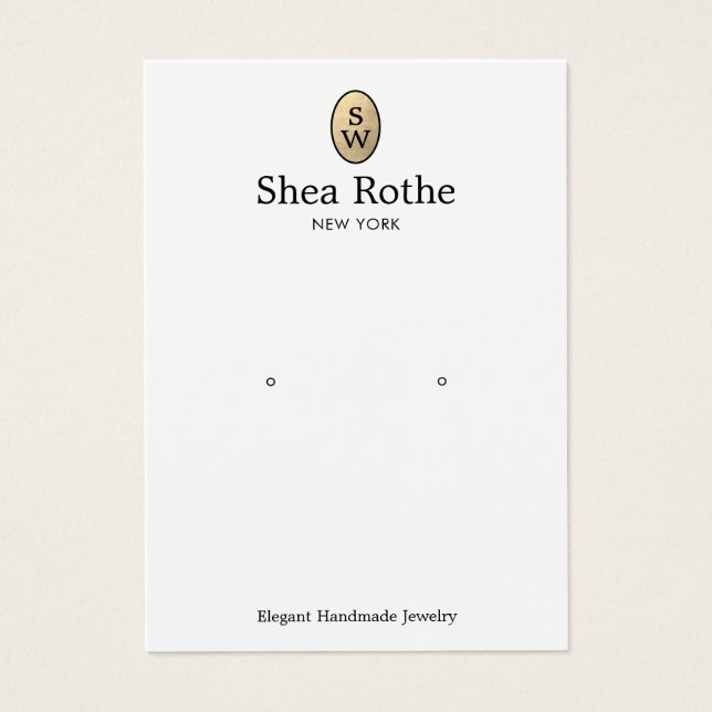 Klassiskt Visning för Guld-monogram Visitkort (Framsidan)