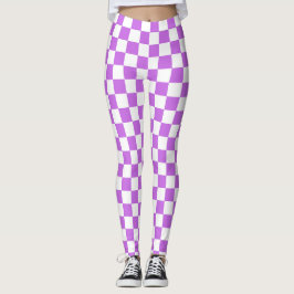 Klassiskt visuellt magenta schackbräde  leggings