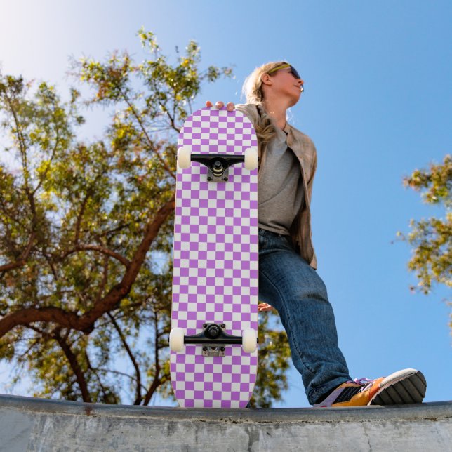 Klassiskt visuellt magenta schackbräde  mini skateboard bräda 18,5 cm (Utomhus 1)