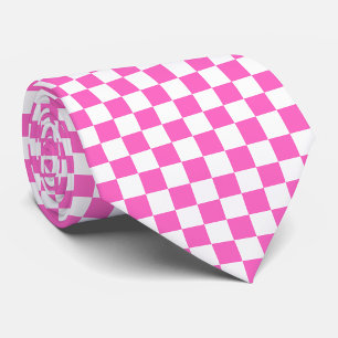 Klassiskt visuellt rosa rutigt mönster slips