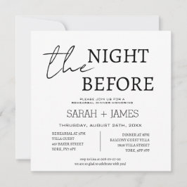 Klassiskt Vit natten före repetitionsmiddag Inbjudningar