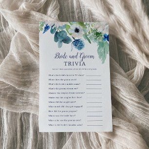 Klassiskt vitt blommor Bride and Groom Trivia-spel Flygblad