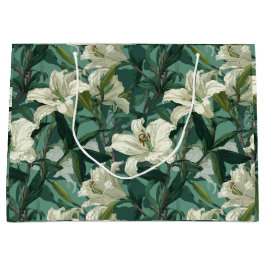 Klassiskt vitt lilja grönt blomster mönster