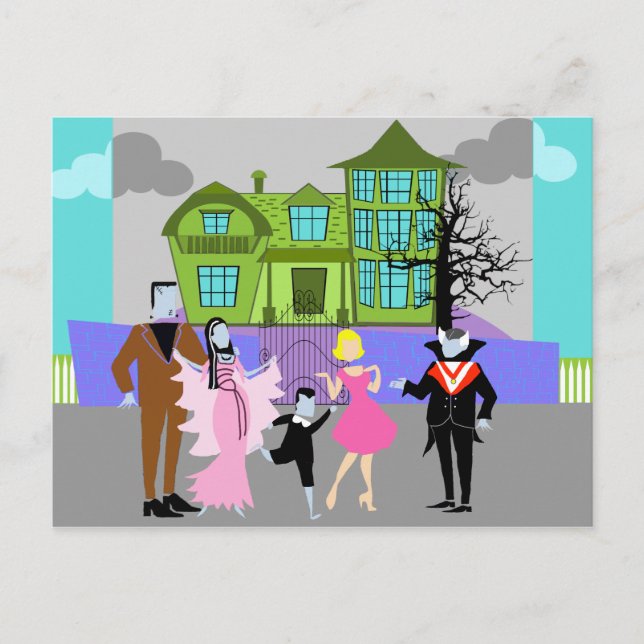 Klassiskt vykort för TV-monster (Framsida)