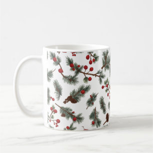 Klassiskt Woodland Wandeand Mönster jul Mugg