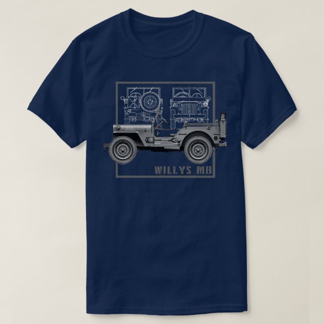 Klassiskt WW2-militärt fordon T Shirt (Design framsida)