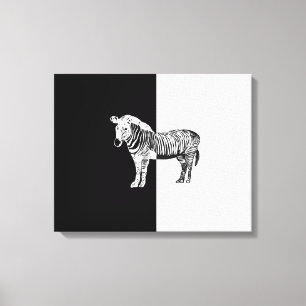 Klassiskt zebra svart och vitt canvastryck