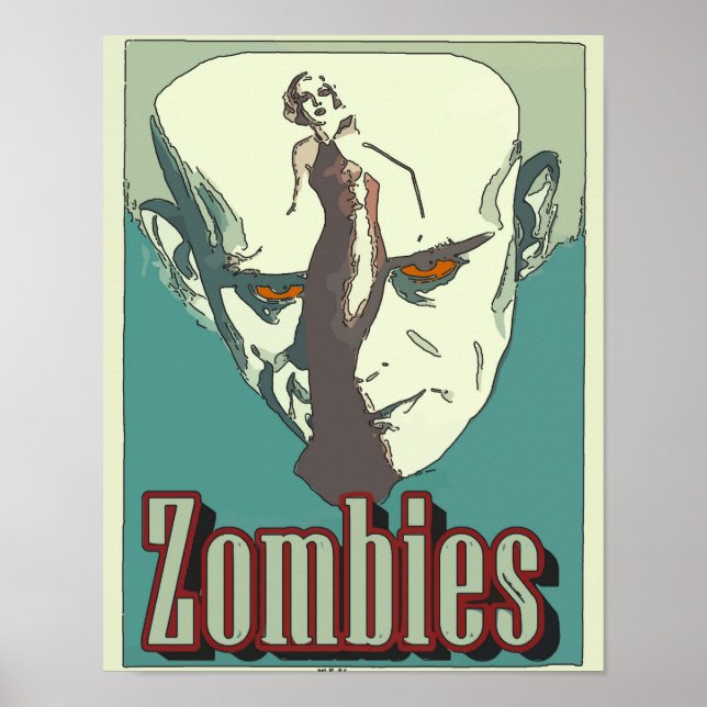 Klassiskt zombiestecken poster (Framsidan)