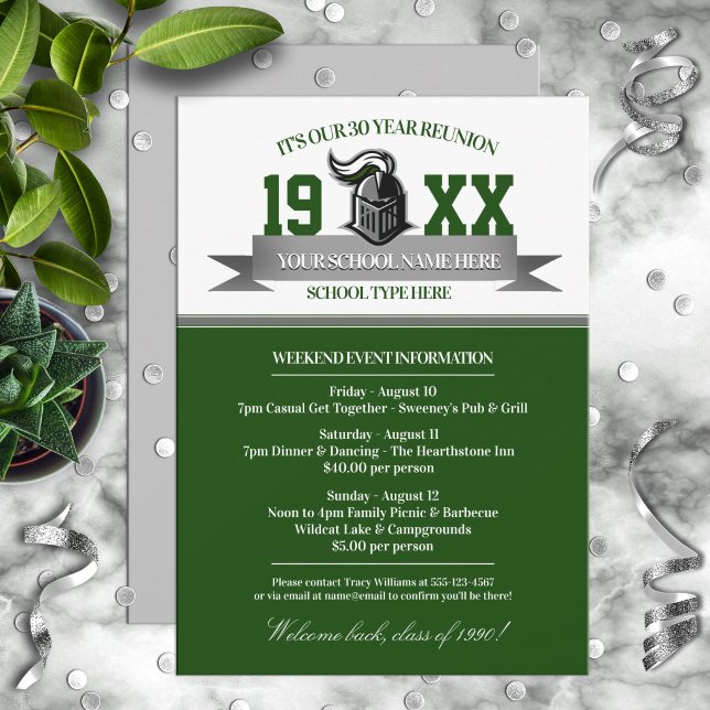Klassjubileum-inbjudningar för maskotbannerklass inbjudningar (Skapare uppladdad)
