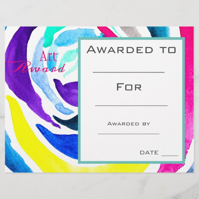 Klasskonst utmärkelse måla akvarell (Framsida)