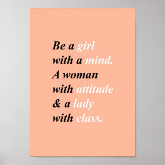 Klasskvinna citat. Girly poster