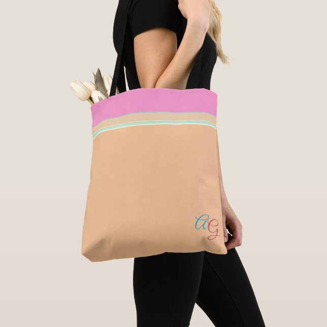 Klassmässig Orange med Rosa Aqua > Plain Shoulder  Tygkasse (Närbild)