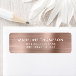 Klassminimalistisk brustad Metall Ro Guld Returadress Etikett