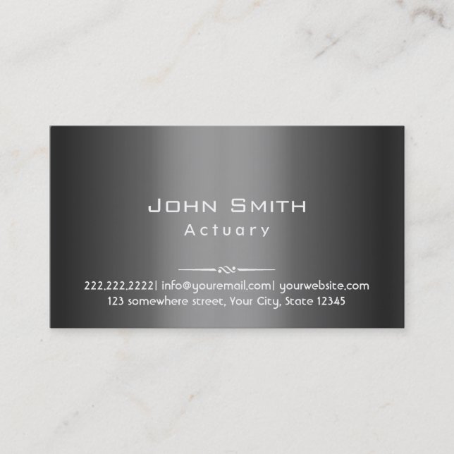 KlassMörk Grått Metall Aktuellt Affärskort i  Visitkort (Framsida)