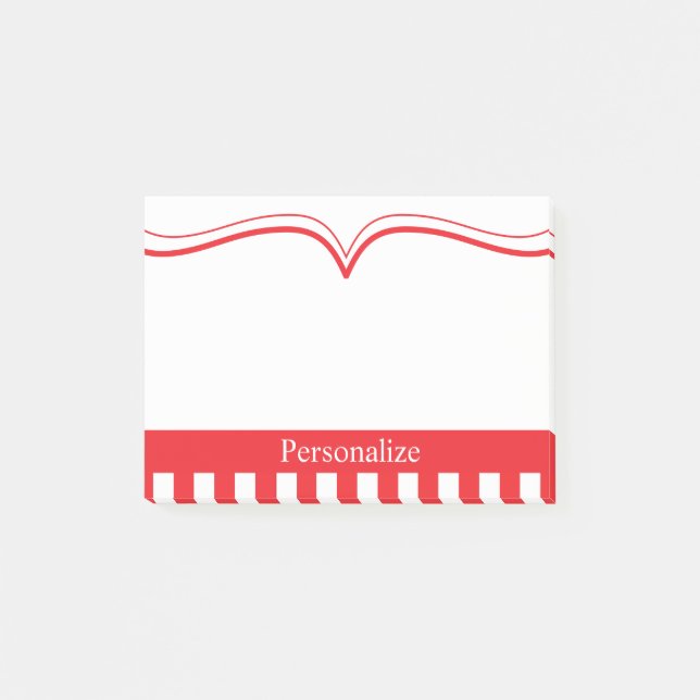 Klassopymer Röd med DIY-text Post-it Block (Framsida)