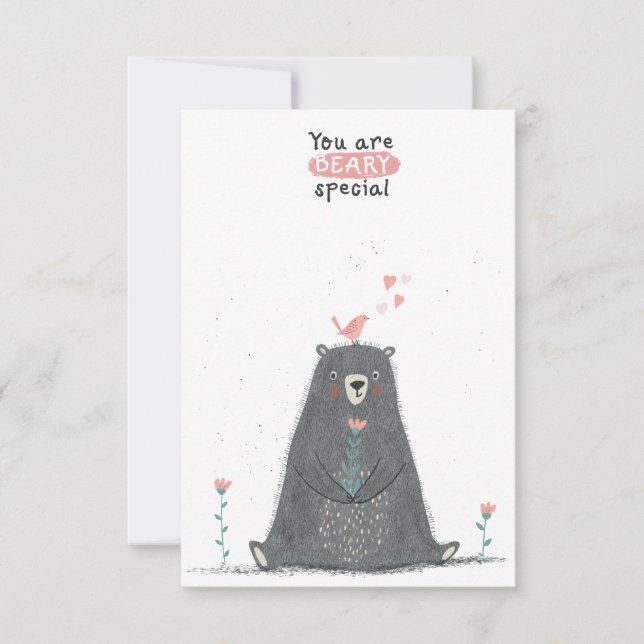 Klassrum Beary Speciella Alla hjärtans dag Anteckningskort (Framsida)