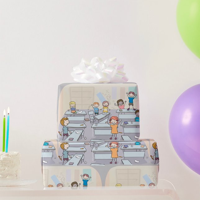 Klassrum Chaos Wrapping Papper Presentpapper (Skapare uppladdad)