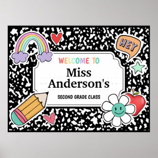 Klassrum för lärare i bärbara datorer poster