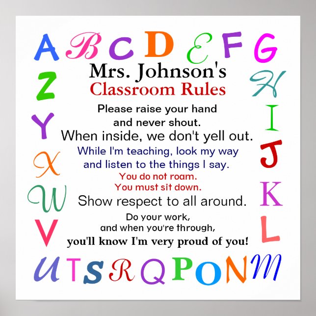 Klassrum Regler nr 2 av SRF Poster (Framsidan)