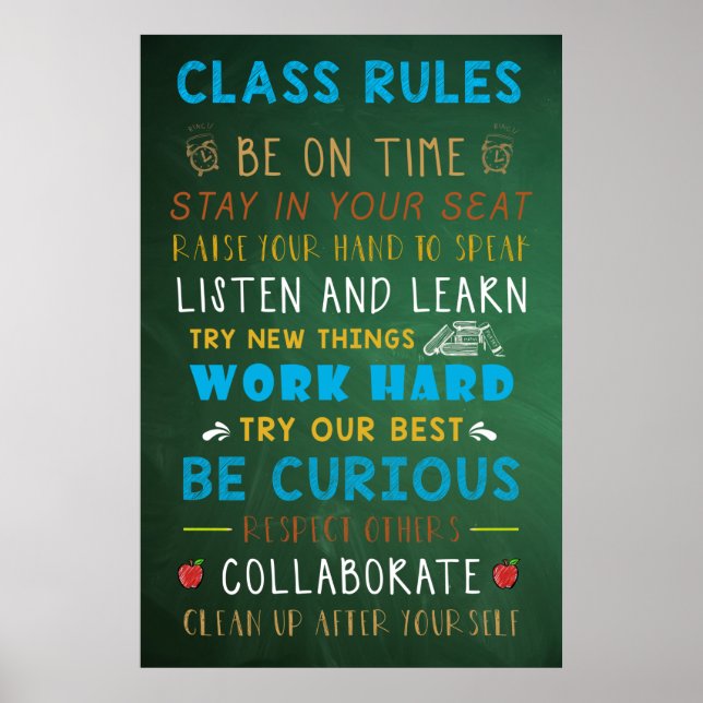 Klassrum Regler Poster (Framsidan)