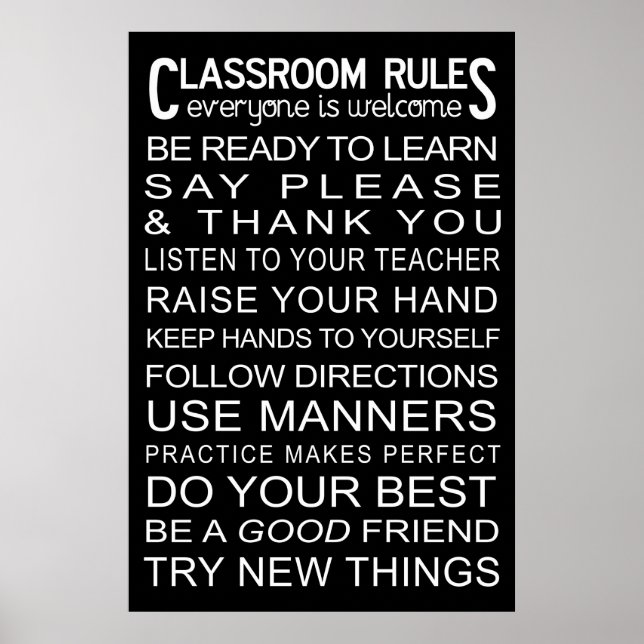 Klassrum Regler Poster (Framsidan)