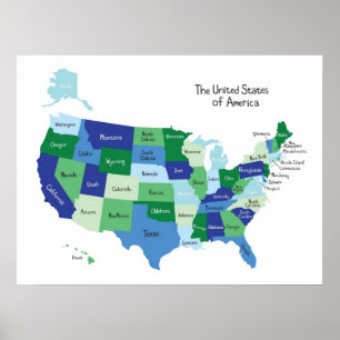 Klassrumet United States kartlägger affischen Poster