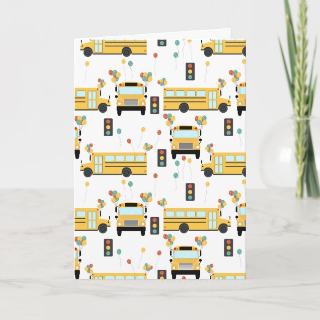 Klassrummet gult School Buss Party Kort (Framsida)