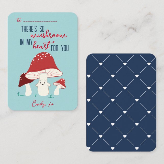 Klassrummet Valentindagen så svampigt hjärtkort Anteckningskort (Fram/baksida)