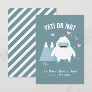 Klassrummet "Yeti eller Not" Valentine Anteckningskort