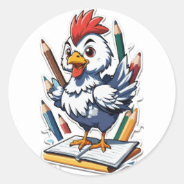 Klassrummets Chick - en inspiration från baksidan  Runt Klistermärke