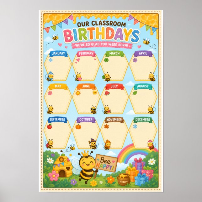 Klassrums födelsedagsaffisch Visning Bibi-tema Poster (Framsidan)