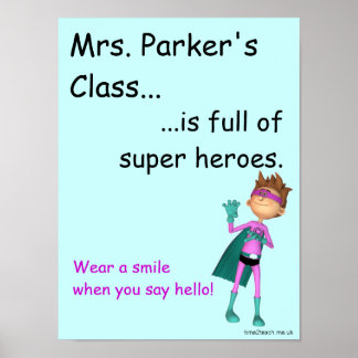 Klassrumsdörr Poster/signerar Poster