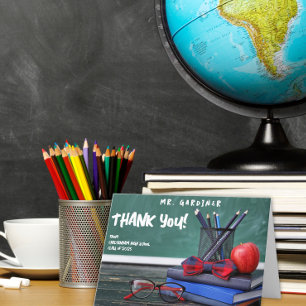 Klassrumsläraruppskattning i Chalkboard Tack Kort