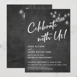 Klassrumsplanschen Edisonljus Modern Fira med oss Inbjudningar