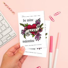 Klassrumsvalentinekort i vintage-tatueringstil OSA kort