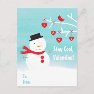 Klassrumvalentinesför barn skolar snögubben helg vykort