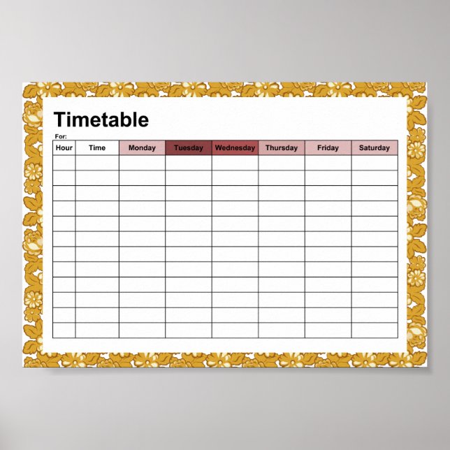 Klassschemat Ro mönster On poster "din A5" (Framsidan)