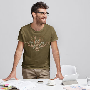 Klassskada geometrisk Flora med Grenar T Shirt