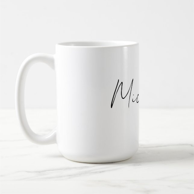 Klassskript för Snyggt Lägg till ditt namn Kaffemugg (Vänster)