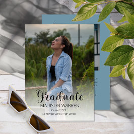 Klassskript Student 2 Photo Studenten Blue Inbjudningar