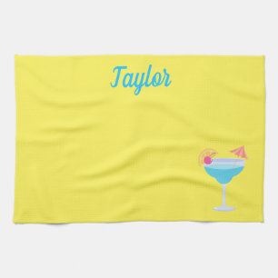 Klassskt cocktailglas kökshandduk