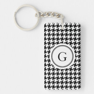 Klasssvart vit houndstooth mönster monogram