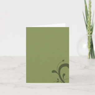 Klasstomat Oliv grönt med blomanteckning Kort