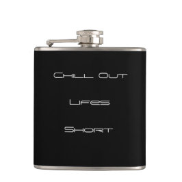 Klassutsvart med texten "Chill out"> Hip Flasks Fickplunta