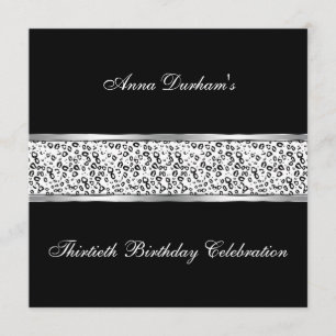 Klassy Animal Print Inbjudan [Snö Leopard - Black]