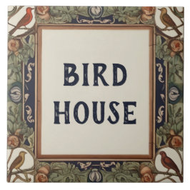 Klassy Bird Anpassningsbar House Namn Plate Sign P Kakelplatta