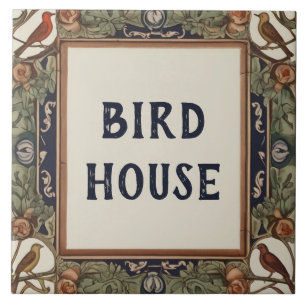 Klassy Bird Anpassningsbar House Namn Plate Sign P Kakelplatta