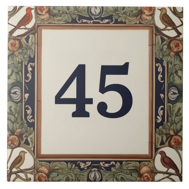 Klassy Bird Anpassningsbar House Number Plate Sign Kakelplatta (Framsidan)