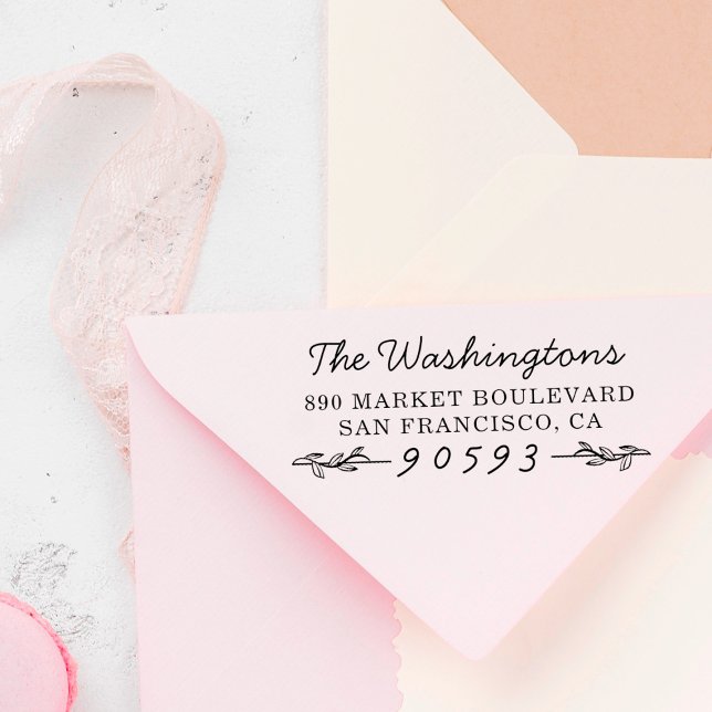 Klassy Botaniskt Grenar Namn & Returadress Självfärgande Stämpel (Skapare uppladdad)